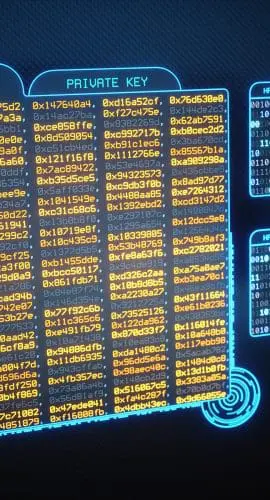 Virtual Data Files Containing Cryptographic Keys