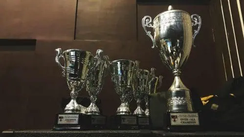 Table with awards