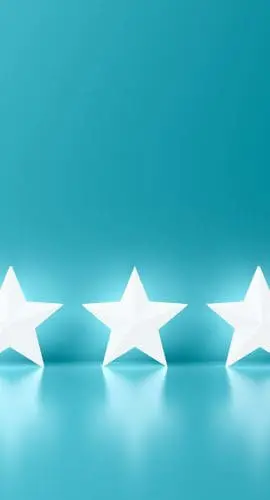 Five white stars are aligned on a blue background.