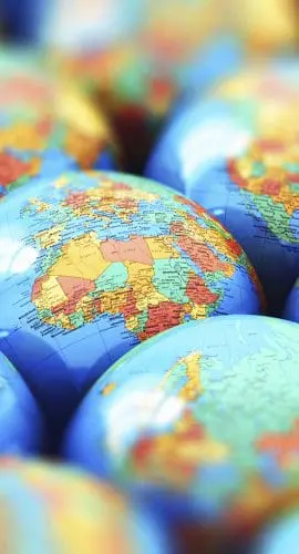 Small Earth Globes With World Maps