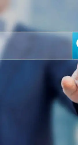 A person is interacting with a futuristic digital search interface projected in the air.