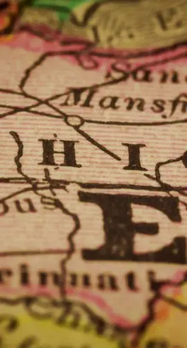 A map showing various locations in the state of Ohio, including Sandusky, Mansfield, and Columbus.