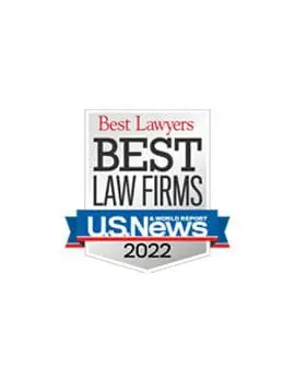A "Best Law Firms" badge for 2022 from U.S. News & World Report and Best Lawyers.