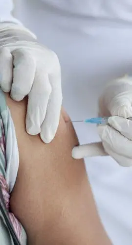 Person getting vaccinated