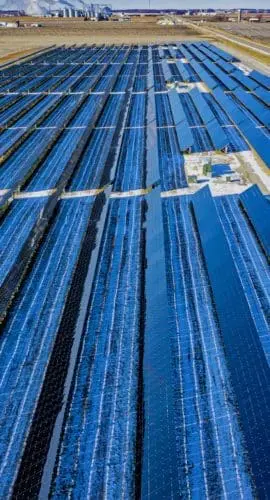 Aerial photography of blue solar panels