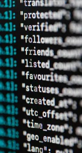 Extreme close up photo of codes on screen