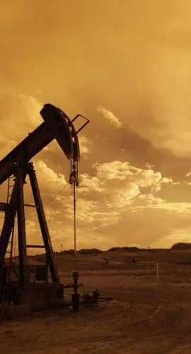 Industrial machine during golden hour