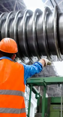 Man wearing orange hard hat