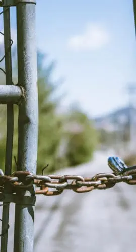 Cyclone fence in shallow photography