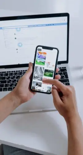 Person using a smartphone