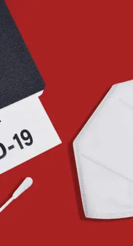 Basic travel requirements on red background