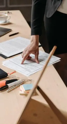 Professional person pointing on a contract