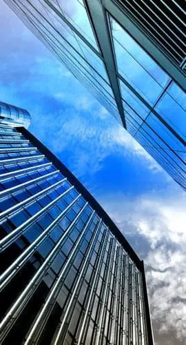 Worm s eye view photograph of modern building