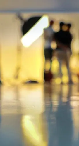 Blurry image in studio working advertising with strobe flash or studio flash.