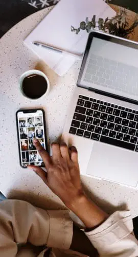 Person holding silver iphone 6