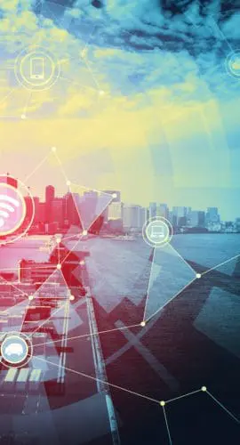 Smart city and Internet of Things concept.