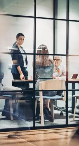 Inside view of an office building with blurred motion