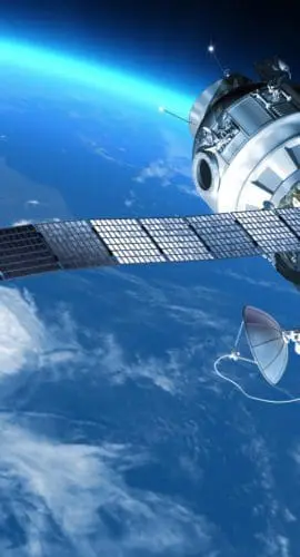 "My design space station on Earth orbit. The satellite has severalcommunication  anten.Also it maybe SPY, GPS satelite."