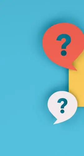 3d rendering of question mark on speech bubble. Brainstorming, business concept.