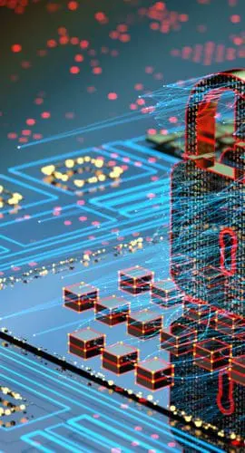 Digital background depicting innovative technologies in security systems, data protection Internet technologies