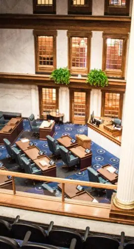 Inside the indiana state house in indianapolis modern architectural design photography 4k aesthetic wallpaper background