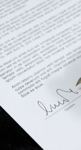 Sign pen business document