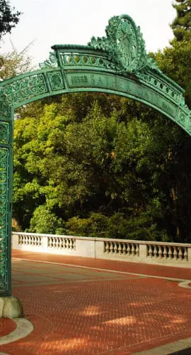 The Sather Gate is historical entrance to the University of California at Berkeley