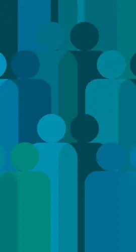 Blue silhouette of a crowd of people