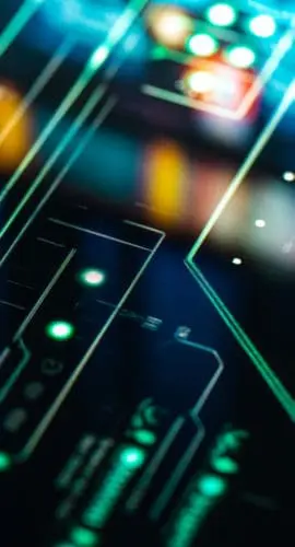 Modern circuit board development layout on digital screen