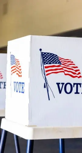 empty voting booth on election day