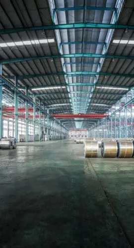 Packed coils of steel sheet in a plant, china.