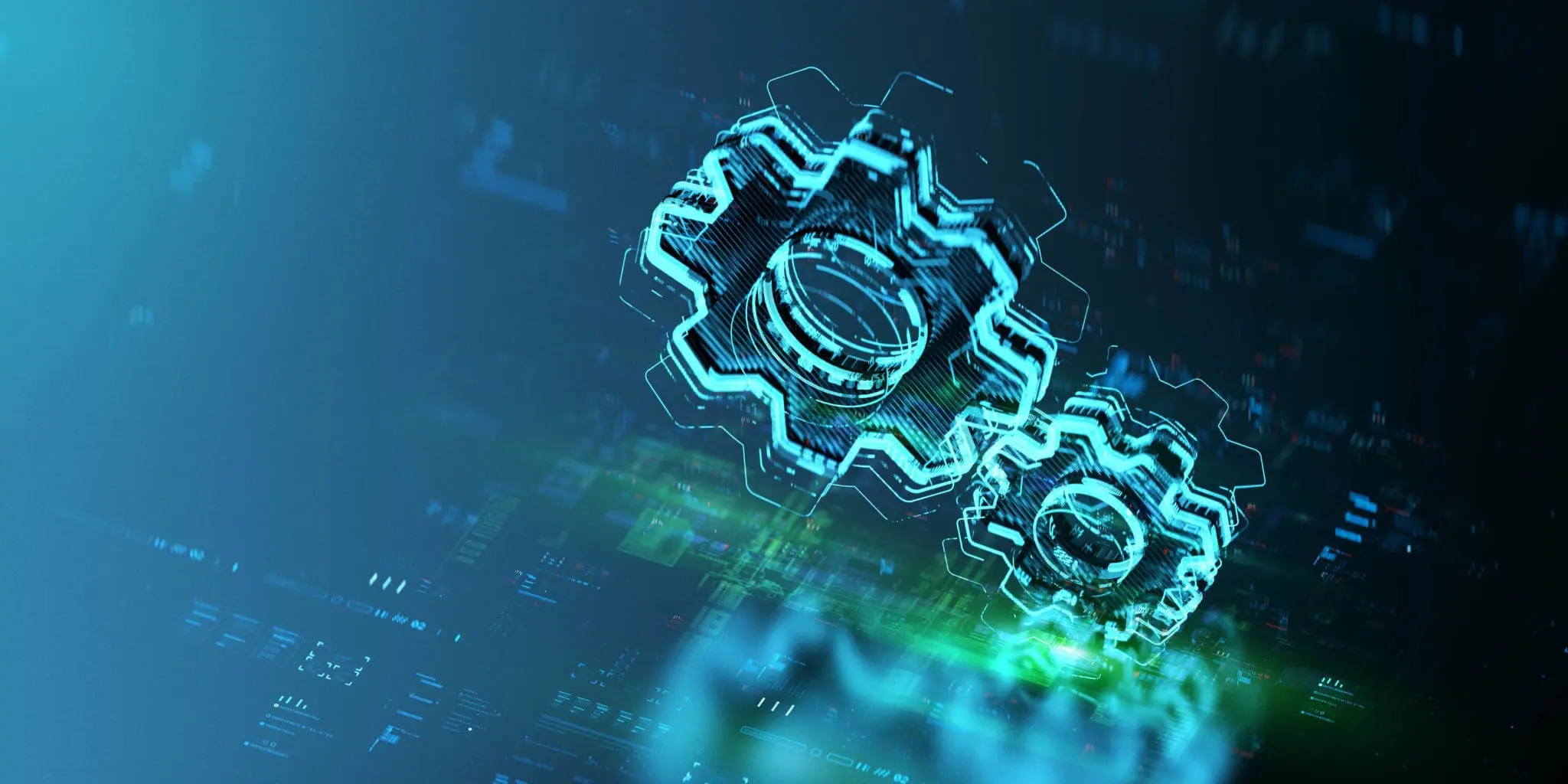 blue background with gears