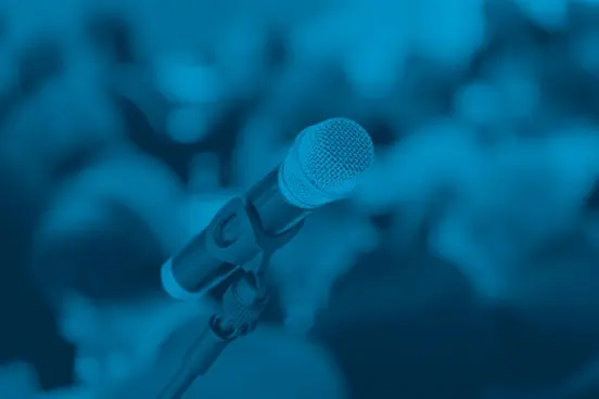 wireless microphone at seminar. public speaking