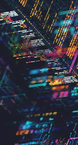 Digital background depicting innovative technologies in (AI) artificial systems, neural interfaces and internet machine learning technologies, emerging technology