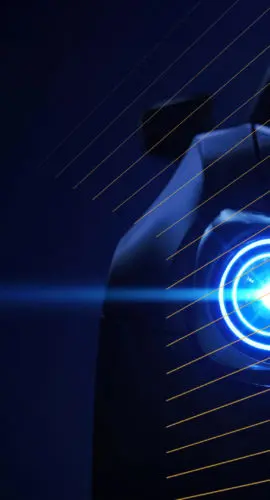 AutoConnect Event Image. Dark Navy graphic with silhouette of car and headlight.