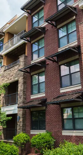 Typical brick facade apartment building complex in Brentwood, Tennessee